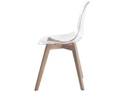 Lot De 6 Chaises AUDRA - Polycarbonate Et Hêtre - Transparent -Mobilia Boutique chaise 356617