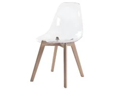 Lot De 6 Chaises AUDRA - Polycarbonate Et Hêtre - Transparent -Mobilia Boutique chaise 356619