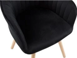 Chaise Avec Accoudoirs - Velours Et Métal Effet Bois - Noir - ELEANA -Mobilia Boutique chaise 365313