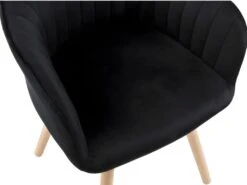 Lot De 2 Chaises Avec Accoudoirs ELEANA - Velours Et Métal Effet Bois - Noir -Mobilia Boutique chaise 365361
