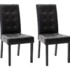Lot De 2 Chaises VILLOSA - Simili Noir & Pieds En Bois Noir -Mobilia Boutique chaise 385513
