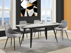 Lot De 6 Chaises MASURIE - Tissu - Gris -Mobilia Boutique chaise 385915