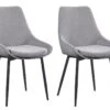 Lot De 2 Chaises MASURIE - Tissu - Gris -Mobilia Boutique chaise 385923