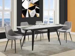 Lot De 2 Chaises MASURIE - Tissu - Gris -Mobilia Boutique chaise 385925