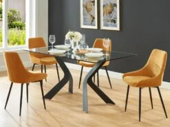 Lot De 2 Chaises MASURIE - Tissu - Jaune -Mobilia Boutique chaise 387335