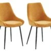Lot De 2 Chaises MASURIE - Tissu - Jaune -Mobilia Boutique chaise 387339