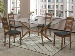 Lot De 2 Chaises ALCINO - Hêtre Et Tissu - Coloris : Noyer Et Anthracite -Mobilia Boutique chaise 388271