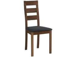 Lot De 6 Chaises ALCINO - Hêtre Et Tissu - Coloris : Noyer Et Anthracite -Mobilia Boutique chaise 388281