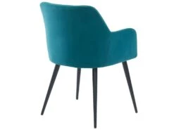 Lot De 2 Chaises - Avec Accoudoirs - Tissu Et Métal - Bleu - HEKA -Mobilia Boutique chaise 389587