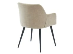 Lot De 2 Chaises - Avec Accoudoirs - Tissu Et Métal - Beige - HEKA -Mobilia Boutique chaise 389603