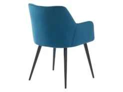 Lot De 2 Chaises Avec Accoudoirs - Velours Et Métal - Bleu - PEGA De Pascal MORABITO -Mobilia Boutique chaise 389619