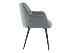 Lot De 2 Chaises Avec Accoudoirs - Velours Et Métal - Gris - PEGA De Pascal MORABITO 12 Lot De 2 Chaises Avec Accoudoirs - Velours Et Métal - Gris - PEGA De Pascal MORABITO -Mobilia Boutique chaise 389623