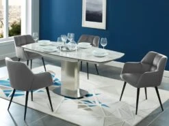 Lot De 2 Chaises Avec Accoudoirs - Velours Et Métal - Gris - PEGA De Pascal MORABITO 13 Lot De 2 Chaises Avec Accoudoirs - Velours Et Métal - Gris - PEGA De Pascal MORABITO -Mobilia Boutique chaise 389627