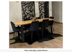 Lot De 6 Chaises - Velours Et Métal Noir - Noir - MASURIE -Mobilia Boutique chaise 393053