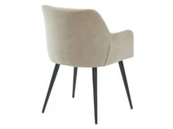 Lot De 6 Chaises - Avec Accoudoirs - Tissu Et Métal - Beige - HEKA -Mobilia Boutique chaise 393459