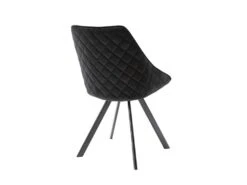 Lot De 2 Chaises VIENNA - Velours & Métal - Noir -Mobilia Boutique chaise 394633