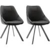 Lot De 2 Chaises VIENNA - Velours & Métal - Noir -Mobilia Boutique chaise 395033