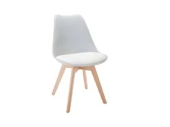 Lot De 6 Chaises JODY - Polypropylène Et Hêtre - Gris Clair -Mobilia Boutique chaise 397287