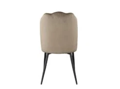 Lot De 2 Chaises ROSARIO - Effet Velours Et Métal Noir - Taupe -Mobilia Boutique chaise 397637