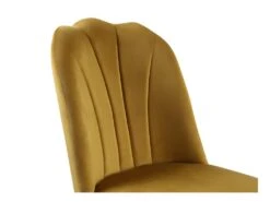 Lot De 2 Chaises ROSARIO - Effet Velours Et Métal Noir - Jaune -Mobilia Boutique chaise 397651