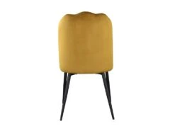 Lot De 6 Chaises ROSARIO - Effet Velours Et Métal Noir - Jaune -Mobilia Boutique chaise 397829