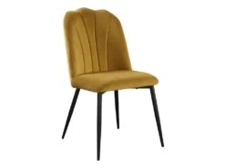 Lot De 6 Chaises ROSARIO - Effet Velours Et Métal Noir - Jaune -Mobilia Boutique chaise 397831