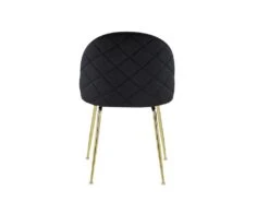 Lot De 2 Chaises - Velours Et Métal Doré - Noir - MELBOURNE -Mobilia Boutique chaise 404261