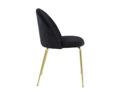 Lot De 2 Chaises - Velours Et Métal Doré - Noir - MELBOURNE -Mobilia Boutique chaise 404263