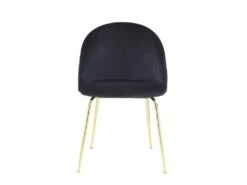Lot De 2 Chaises - Velours Et Métal Doré - Noir - MELBOURNE -Mobilia Boutique chaise 404265