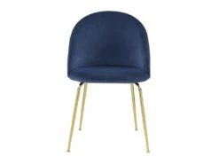 Lot De 2 Chaises - Velours Et Métal Doré - Bleu - MELBOURNE -Mobilia Boutique chaise 404423