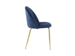 Lot De 2 Chaises - Velours Et Métal Doré - Bleu - MELBOURNE -Mobilia Boutique chaise 404425