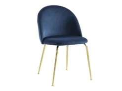 Lot De 6 Chaises - Velours Et Métal Doré - Bleu - MELBOURNE -Mobilia Boutique chaise 404433