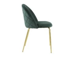 Lot De 6 Chaises - Velours Et Métal Doré - Vert - MELBOURNE -Mobilia Boutique chaise 404465