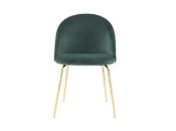 Lot De 6 Chaises - Velours Et Métal Doré - Vert - MELBOURNE -Mobilia Boutique chaise 404467