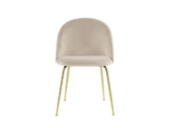 Lot De 2 Chaises - Velours Et Métal Doré - Beige - MELBOURNE -Mobilia Boutique chaise 404481