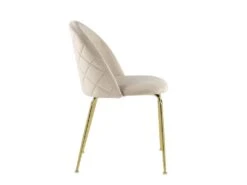 Lot De 2 Chaises - Velours Et Métal Doré - Beige - MELBOURNE -Mobilia Boutique chaise 404483