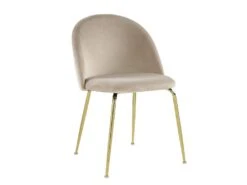Lot De 2 Chaises - Velours Et Métal Doré - Beige - MELBOURNE -Mobilia Boutique chaise 404487