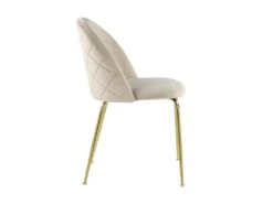 Lot De 6 Chaises - Velours Et Métal Doré - Beige - MELBOURNE -Mobilia Boutique chaise 404493