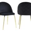 Lot De 2 Chaises - Velours Et Métal Doré - Noir - MELBOURNE -Mobilia Boutique chaise 406355