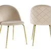 Lot De 2 Chaises - Velours Et Métal Doré - Beige - MELBOURNE -Mobilia Boutique chaise 406357