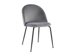Lot De 6 Chaises - Velours Et Métal Noir Mat - Gris - MELBOURNE -Mobilia Boutique chaise 406625