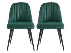 Lot De 2 Chaises ELEANA - Velours & Métal Noir - Vert 7 Lot De 2 Chaises ELEANA - Velours & Métal Noir - Vert -Mobilia Boutique chaise 406903