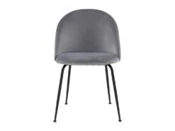Lot De 6 Chaises - Velours Et Métal Noir Mat - Gris - MELBOURNE -Mobilia Boutique chaise 407377