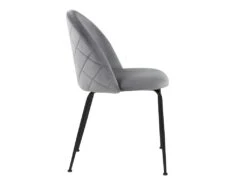 Lot De 6 Chaises - Velours Et Métal Noir Mat - Gris - MELBOURNE -Mobilia Boutique chaise 407379