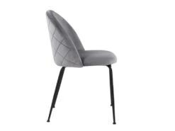 Lot De 2 Chaises - Velours Et Métal Noir Mat - Gris - MELBOURNE -Mobilia Boutique chaise 407399