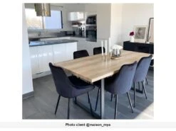 Lot De 6 Chaises - Velours Et Métal Noir - Noir - MASURIE -Mobilia Boutique chaise 413629