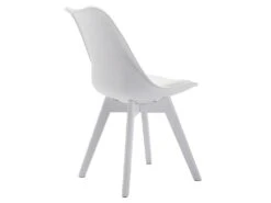 Lot De 2 Chaises JODY - Polypropylène Et Hêtre - Blanc Pieds Blanc -Mobilia Boutique chaise 415043