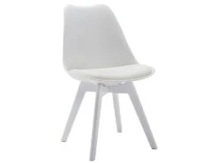 Lot De 6 Chaises JODY - Polypropylène Et Hêtre - Blanc Et Pieds Blanc -Mobilia Boutique chaise 415047 1