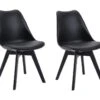 Lot De 2 Chaises JODY - Polypropylène Et Hêtre - Noir Et Pieds Noir -Mobilia Boutique chaise 419687