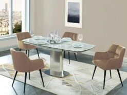 Lot De 2 Chaises Avec Accoudoirs - Velours Et Métal - Beige - PEGA De Pascal MORABITO -Mobilia Boutique chaise 422051